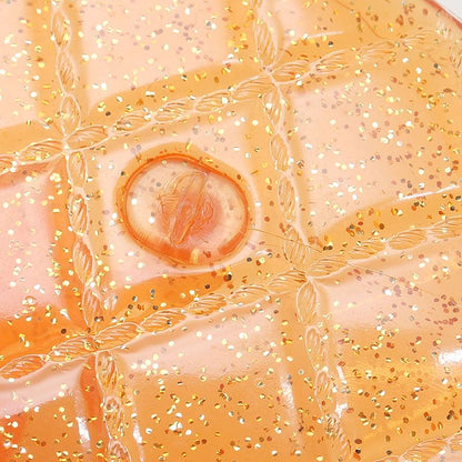 Chanel Camellia Beach Sandals Glitter Orange — view 7
