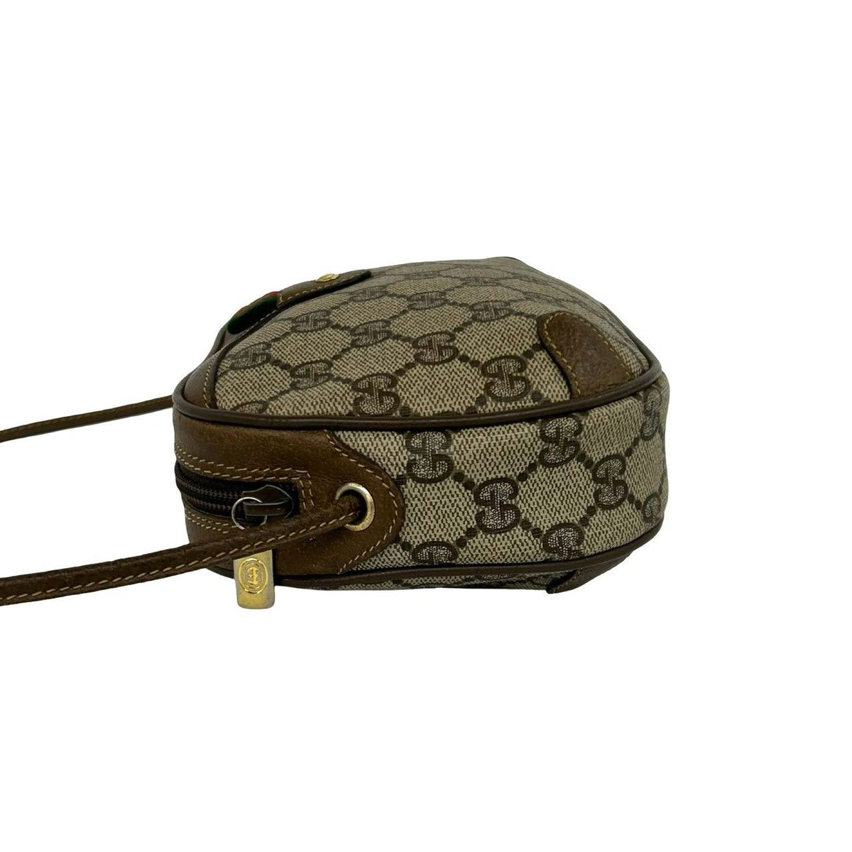 Gucci Vintage Sherry Line GG Logo Pattern Leather Shoulder Bag Pochette Brown — view 5