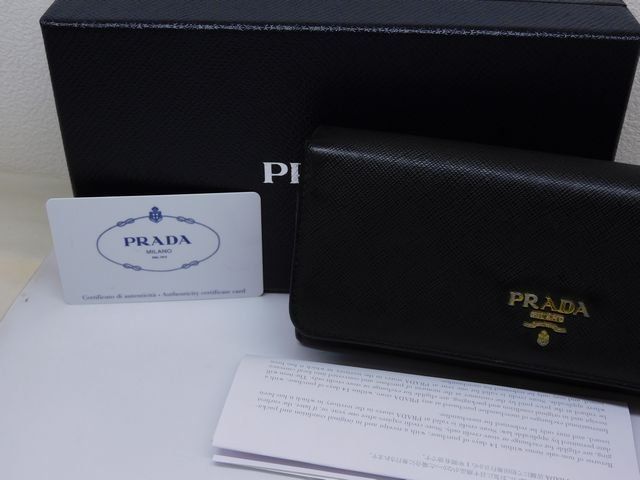 Prada Wallet Saffiano Leather Black Pass Case — view 6