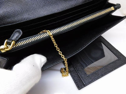 Prada Wallet Saffiano Leather Black Pass Case — view 4