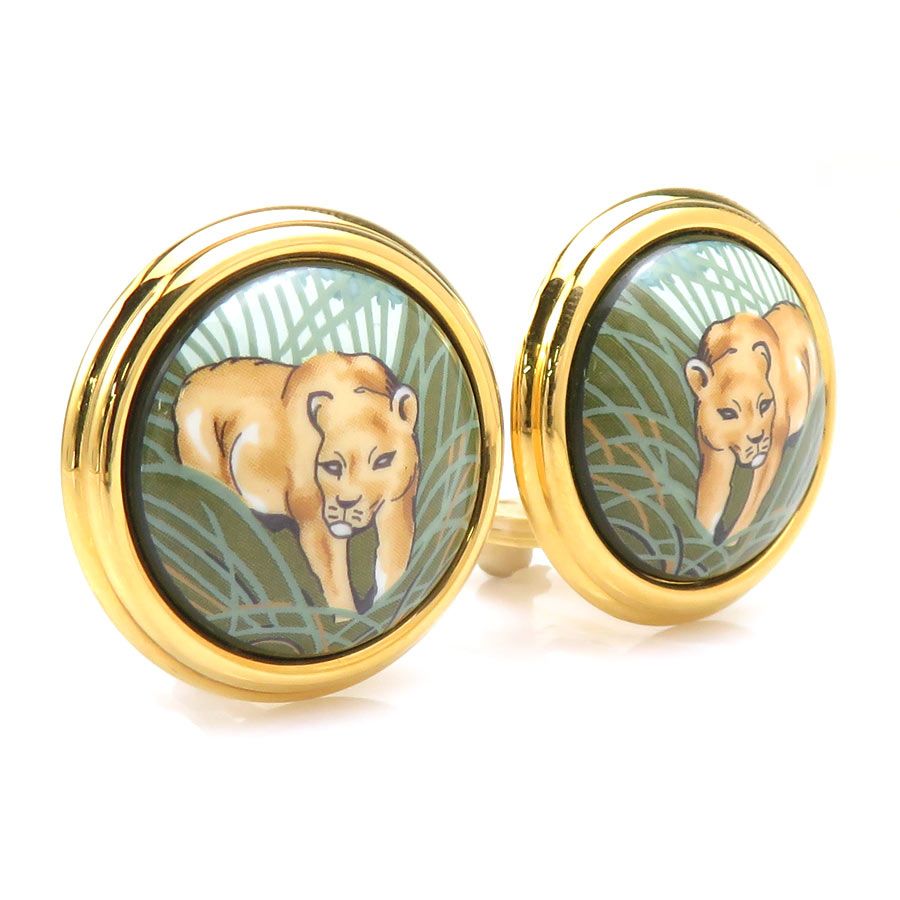 Hermes Earrings Cloisonne Gold — view 2