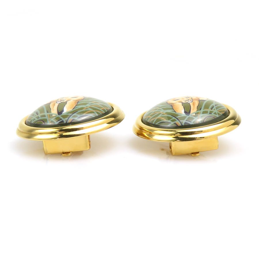 Hermes Earrings Cloisonne Gold — view 6