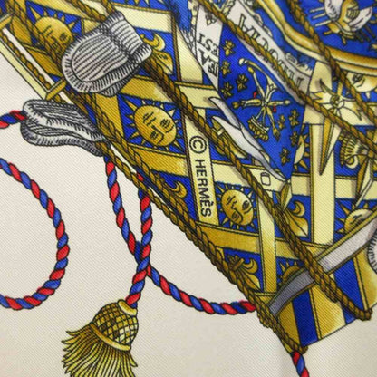 Hermes Carre 90 les Tambour Drum Blue Silk Scarf — view 3