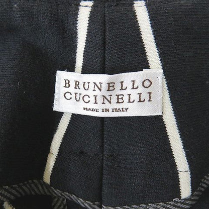 Brunello Cucinelli Tapered Pants Black Striped Pattern Side Pocket Back 40 — view 4