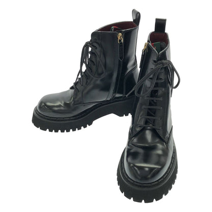 Gucci Sherry Line Side Zip Leather Ankle Boots Black
