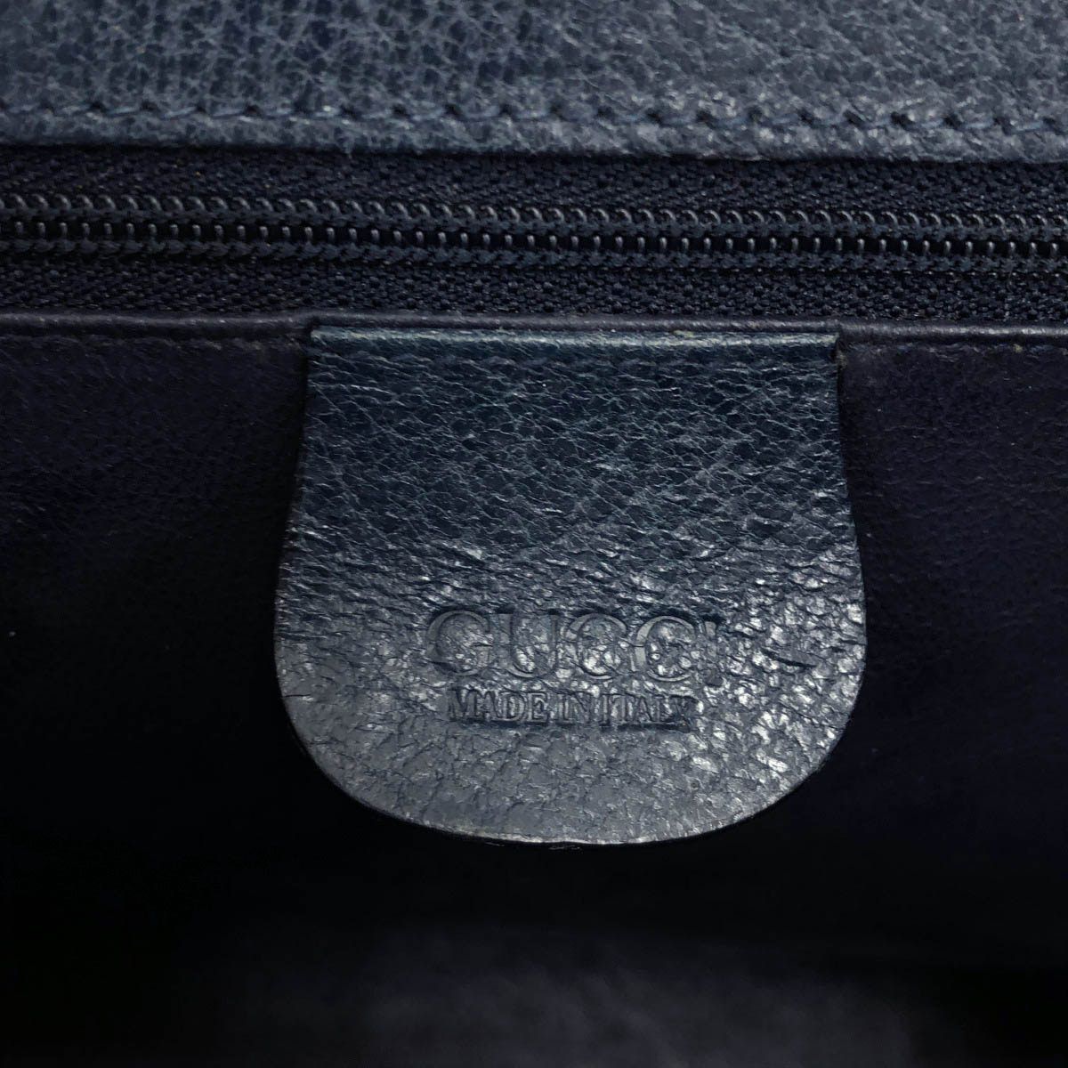 Gucci Vintage Bamboo Handle Leather Bag Blue — view 5
