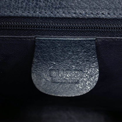 Gucci Vintage Bamboo Handle Leather Bag Blue — view 5