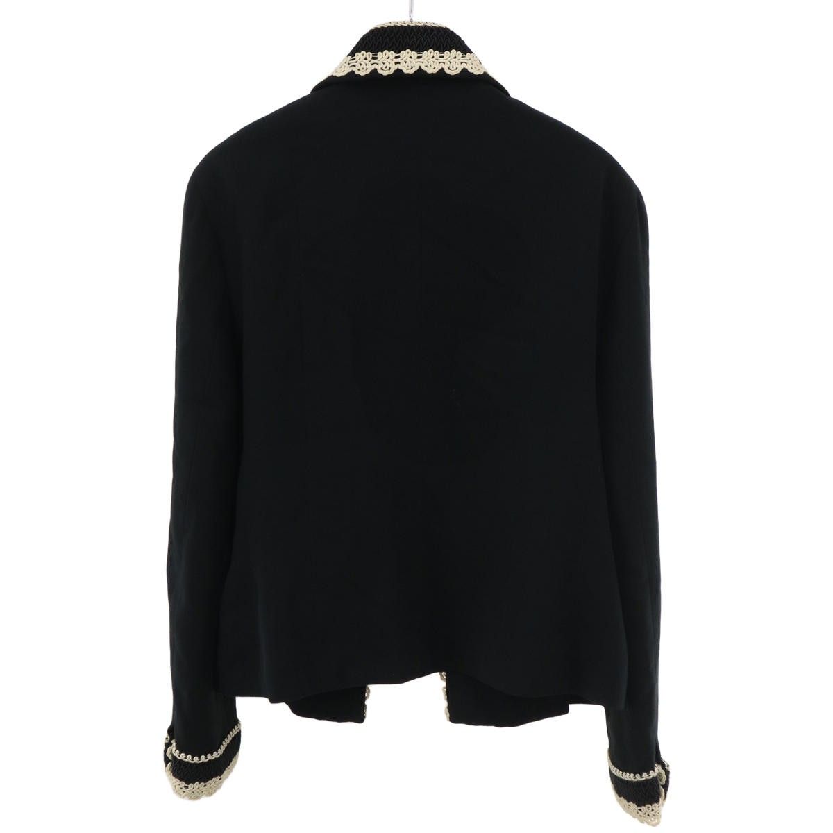 Chanel Vintage Embroidery Trim Jacket Black 42 — view 2