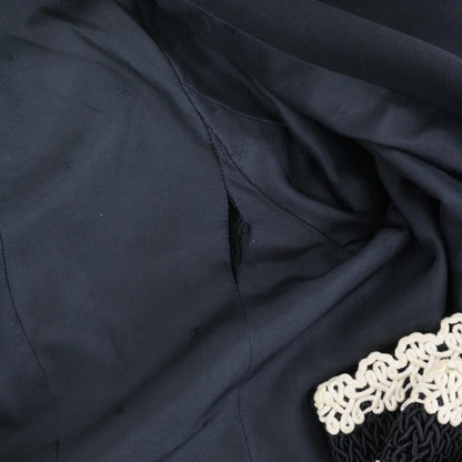 Chanel Vintage Embroidery Trim Jacket Black 42 — view 8
