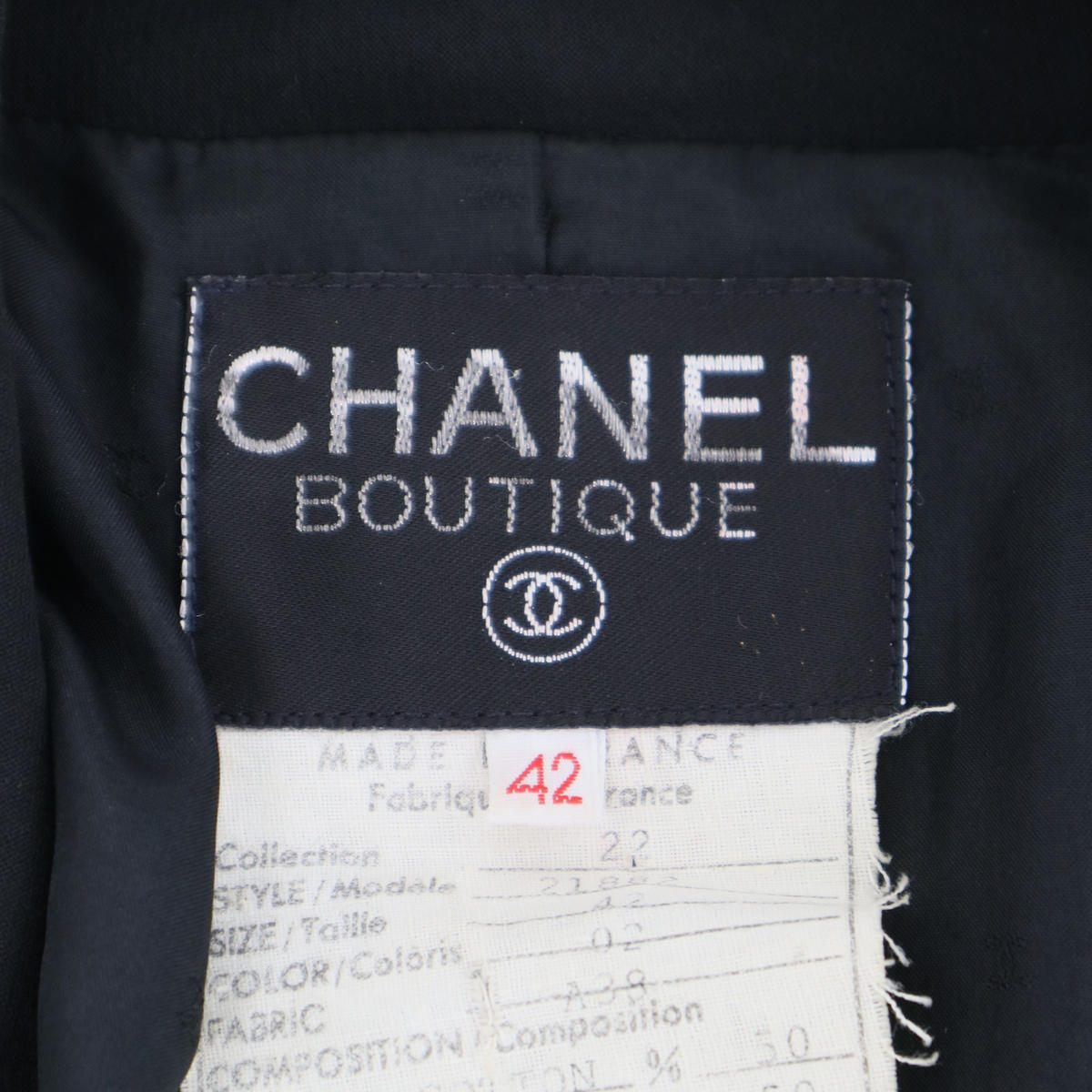 Chanel Vintage Embroidery Trim Jacket Black 42 — view 3