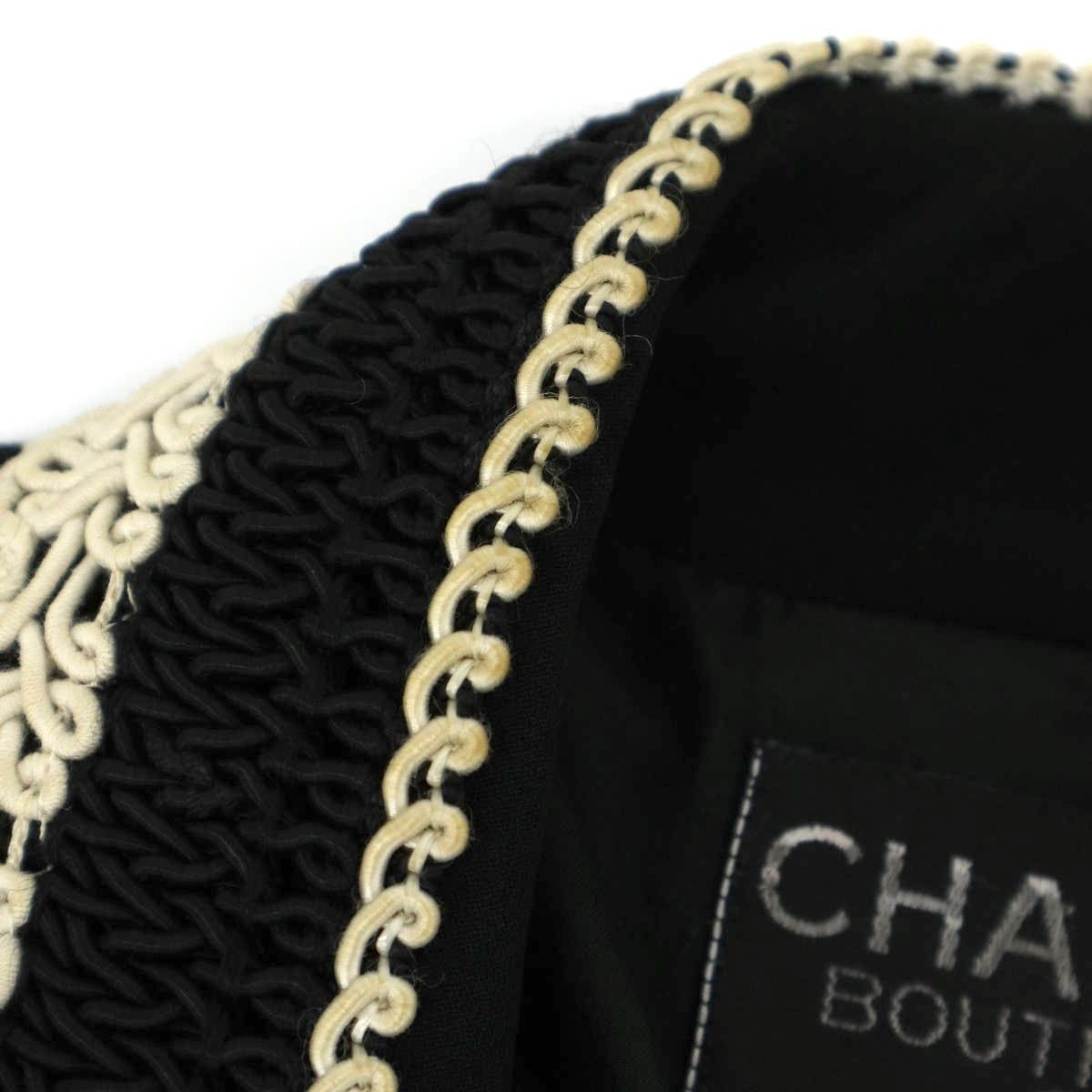 Chanel Vintage Embroidery Trim Jacket Black 42 — view 7