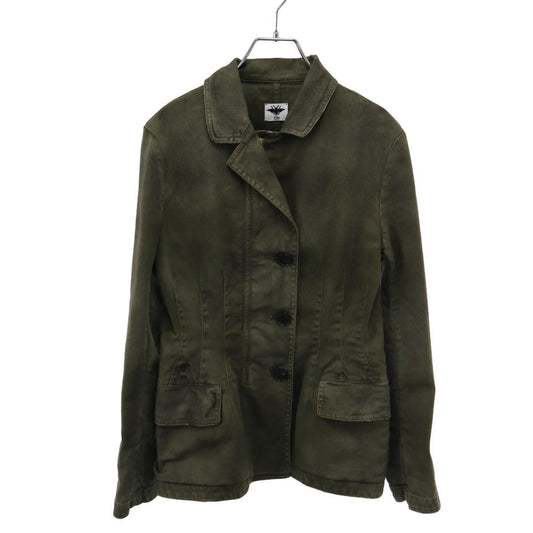 Dior Garment Dyed Denim Blazer Jacket Green