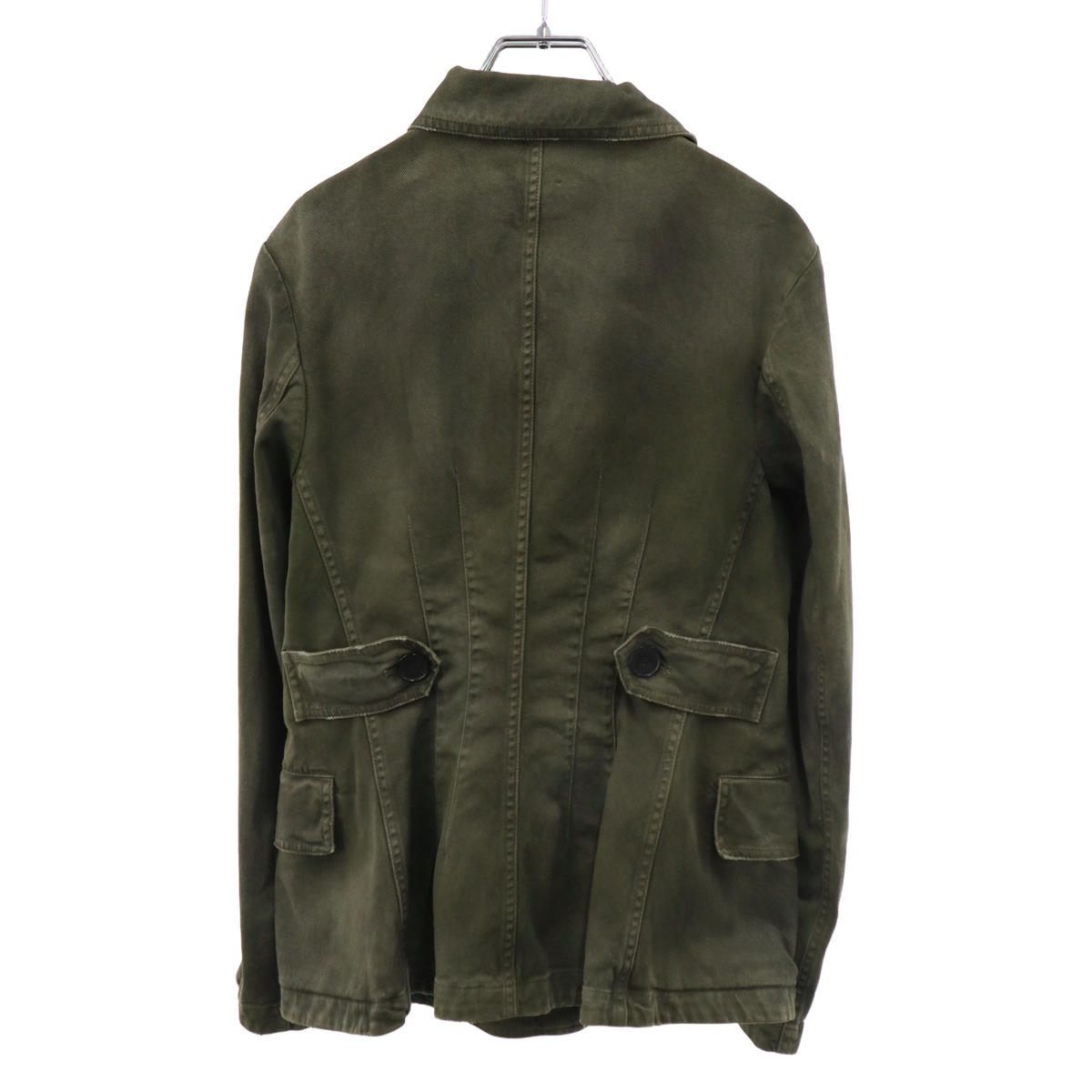 Dior Garment Dyed Denim Blazer Jacket Green — view 2