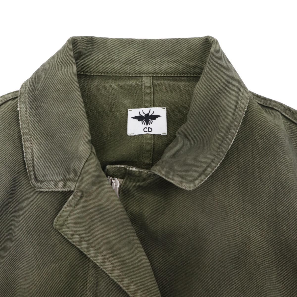 Dior Garment Dyed Denim Blazer Jacket Green — view 4