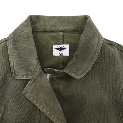 Dior Garment Dyed Denim Blazer Jacket Green — view 4