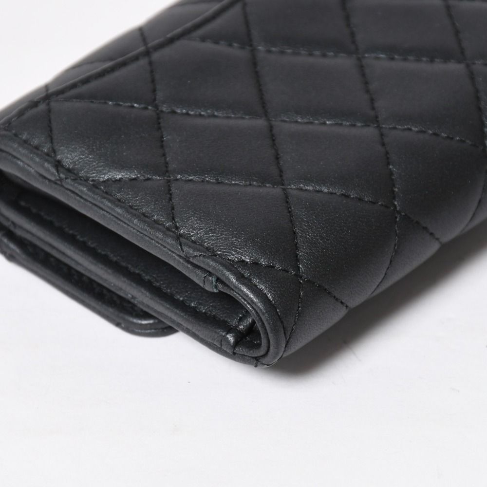 Chanel Classic Small Flap Wallet Trifold CC Logo So Black — view 8