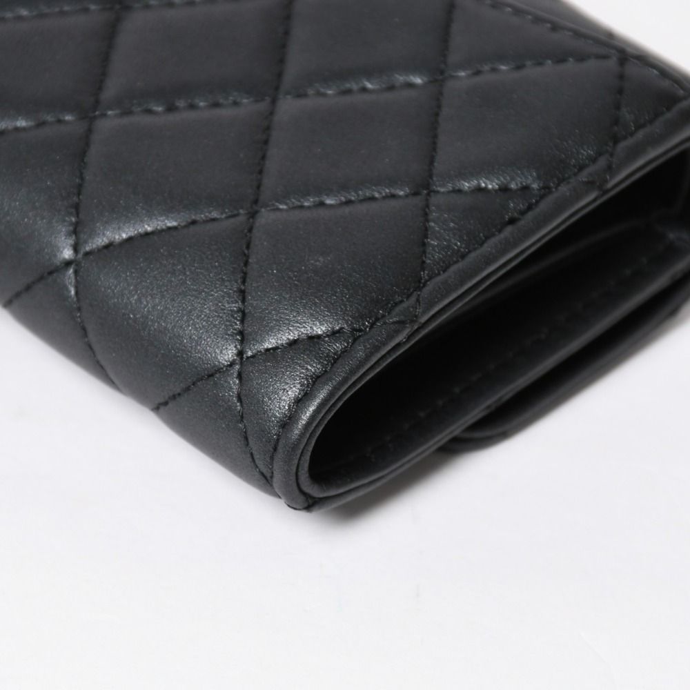 Chanel Classic Small Flap Wallet Trifold CC Logo So Black — view 7