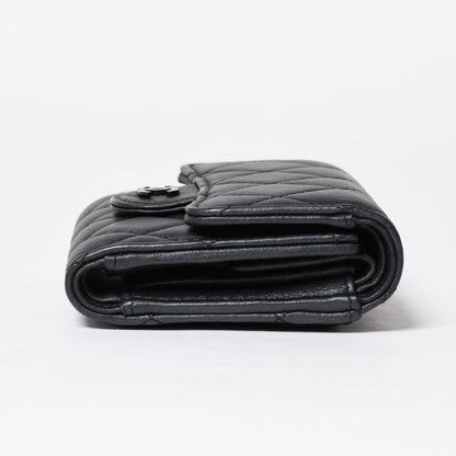 Chanel Classic Small Flap Wallet Trifold CC Logo So Black — view 4