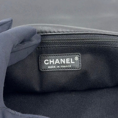 Chanel Diamond Stitch Lambskin Black Chain Shoulder Bag Silver — view 4