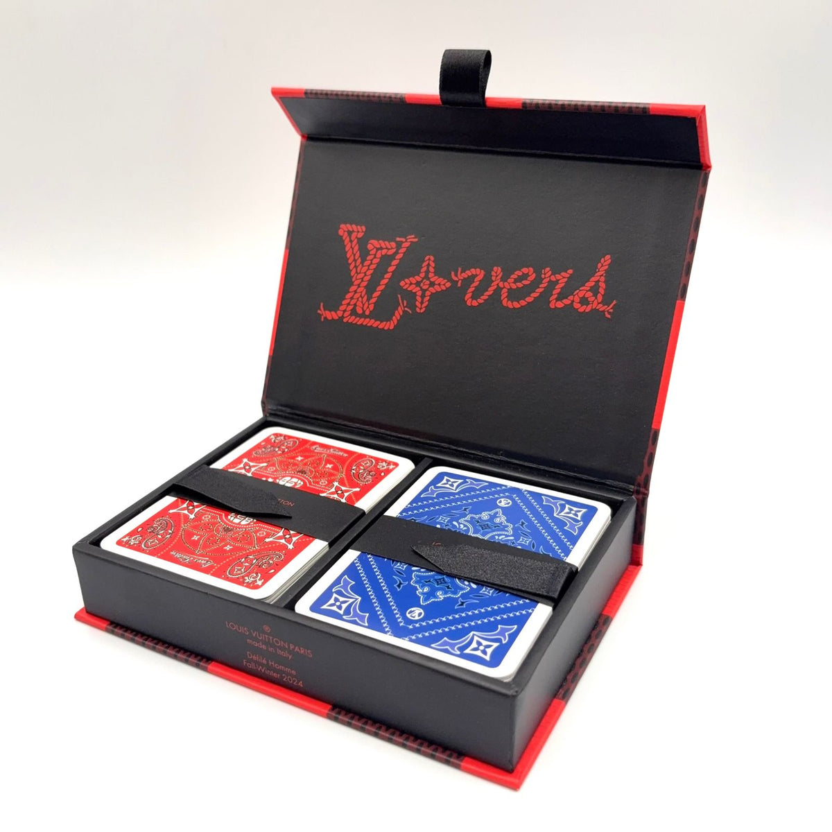 Louis Vuitton Etui Cartes de Vigitt Game LV Ers Bandana Pattern Paper Blue Red