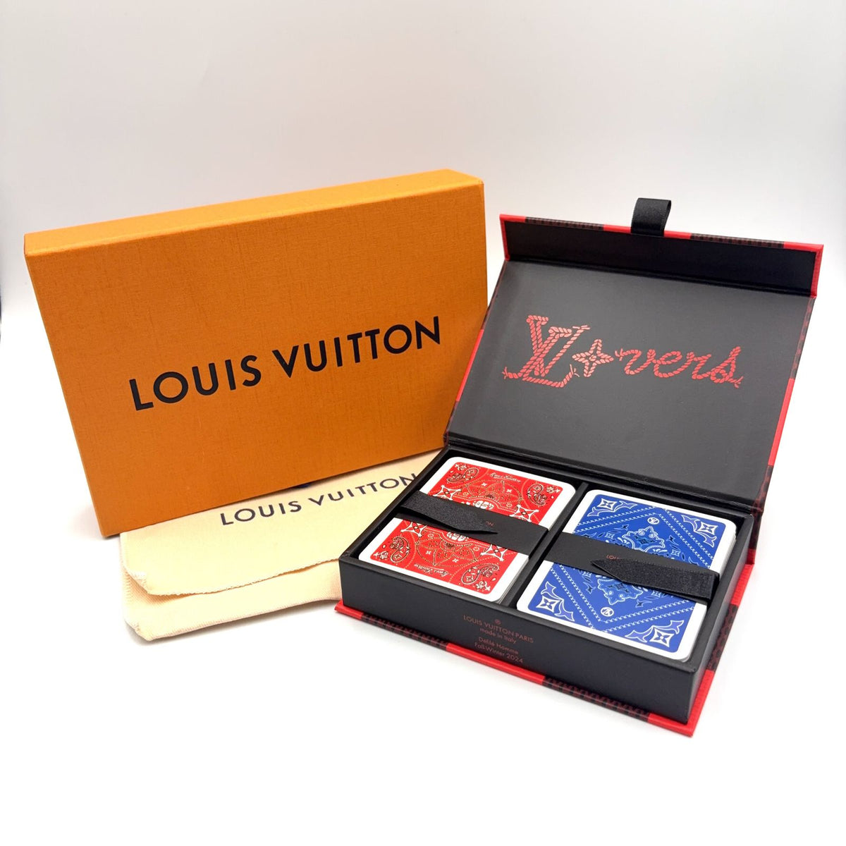 Louis Vuitton Etui Cartes de Vigitt Game LV Ers Bandana Pattern Paper Blue Red — view 8