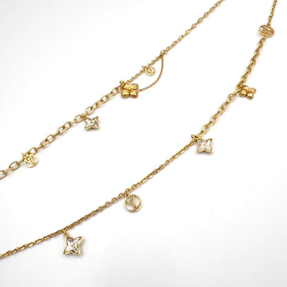 Louis Vuitton Collier Blooming Strass Rhinestone Gold Necklace — view 3