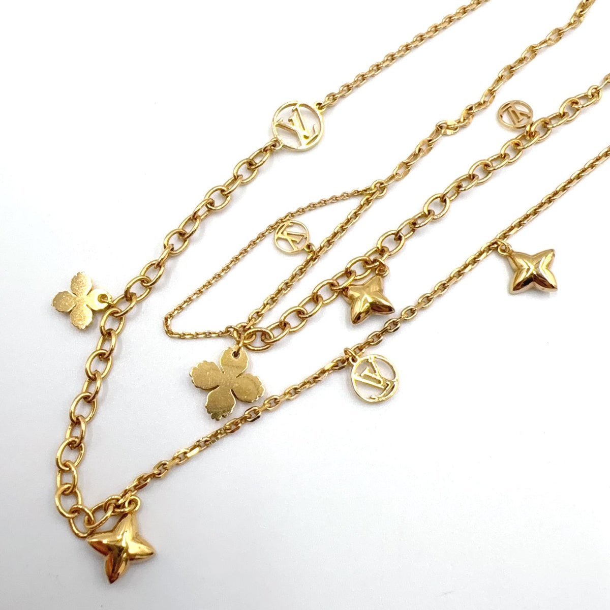 Louis Vuitton Collier Blooming Strass Rhinestone Gold Necklace — view 2