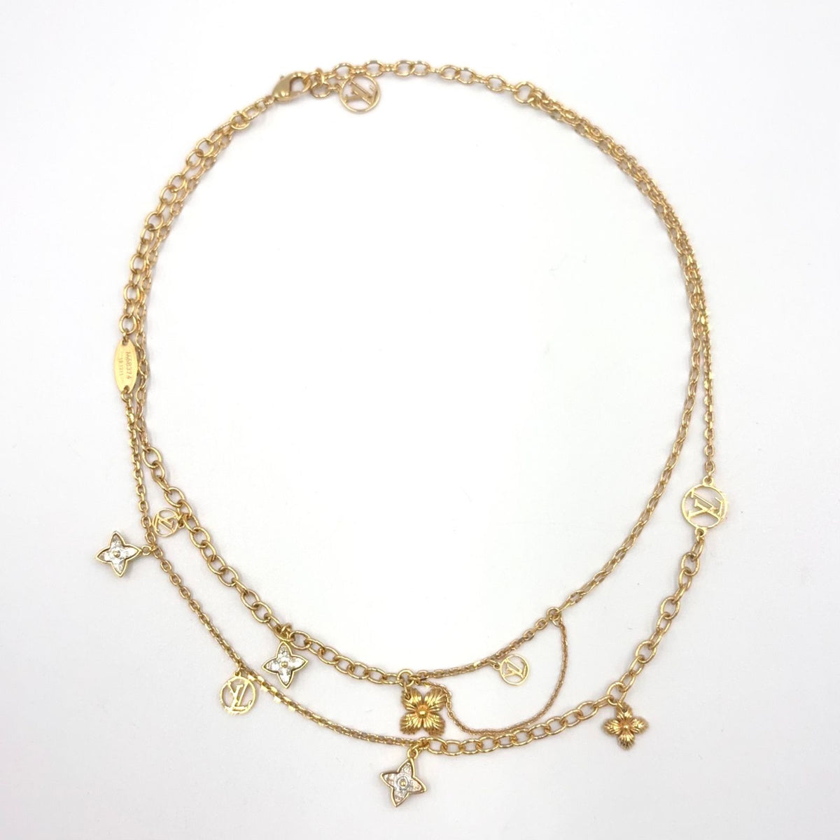 Louis Vuitton Collier Blooming Strass Rhinestone Gold Necklace — view 4