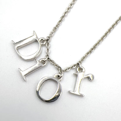 Dior Logo Metal Silver Necklace
