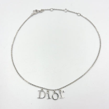 Dior Logo Metal Silver Necklace — view 3