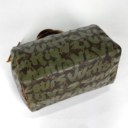 Louis Vuitton Speedy 30 Handbag Monogram Graffiti Khaki Brown — view 2