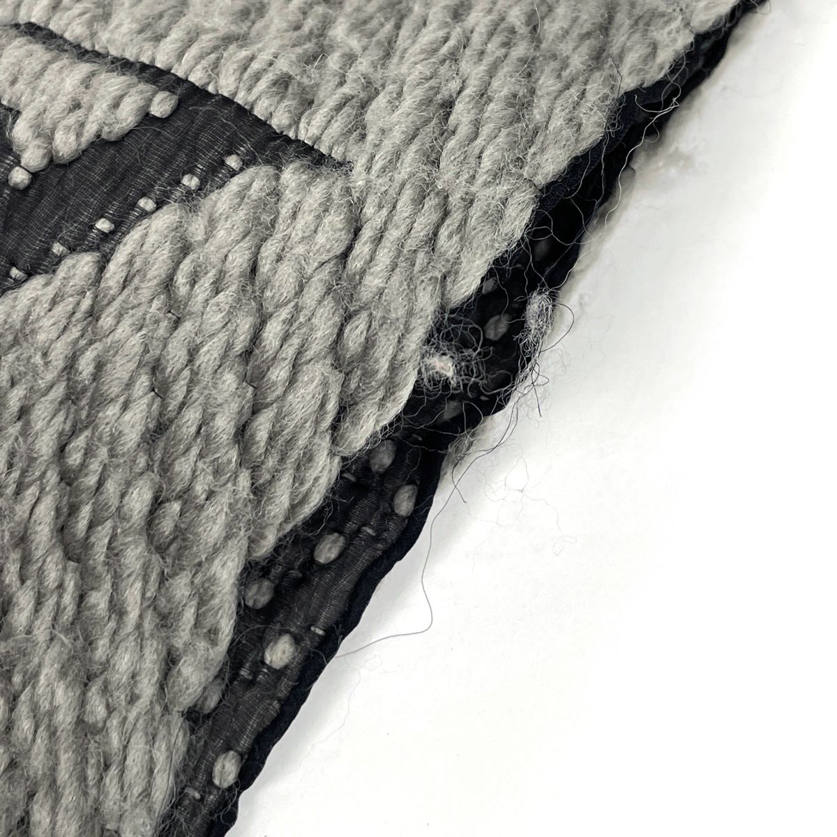 Louis Vuitton Scarf Monogram Wool Silk Gray — view 4