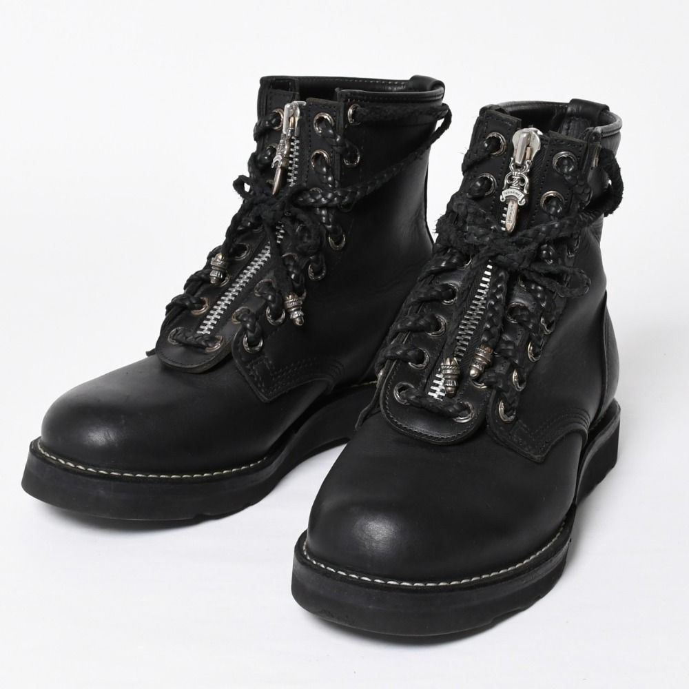Chrome Hearts Wesco Fireman Center Zip Boots Black — view 2