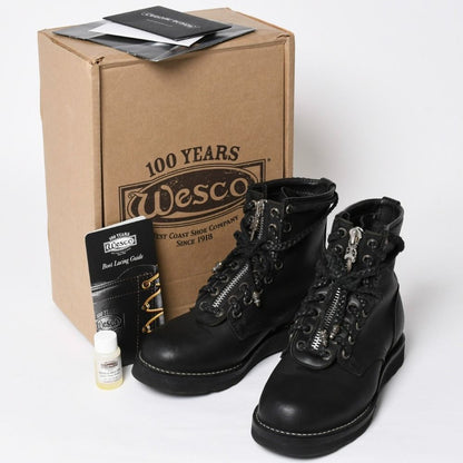 Chrome Hearts Wesco Fireman Center Zip Boots Black
