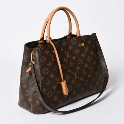Louis Vuitton Montaigne MM Monogram Handbag Brown — view 3