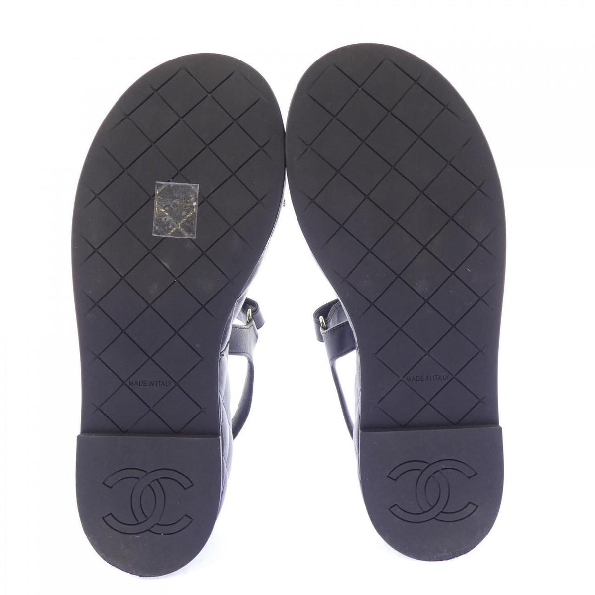 Chanel Quilted Sandals Black — view 4