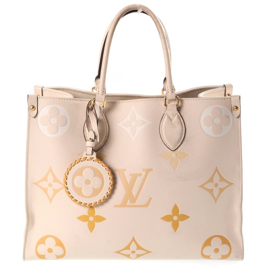 Louis Vuitton Monogram Empreinte On The Go MM Handbag Cream Saffron Beige