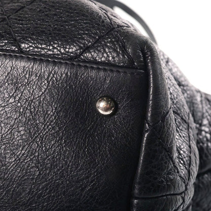 Chanel Chain Tote Bag Black Lambskin Silver — view 6