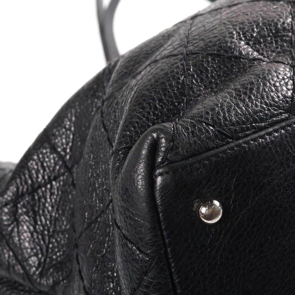Chanel Chain Tote Bag Black Lambskin Silver — view 5