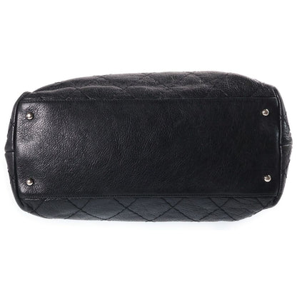 Chanel Chain Tote Bag Black Lambskin Silver — view 4