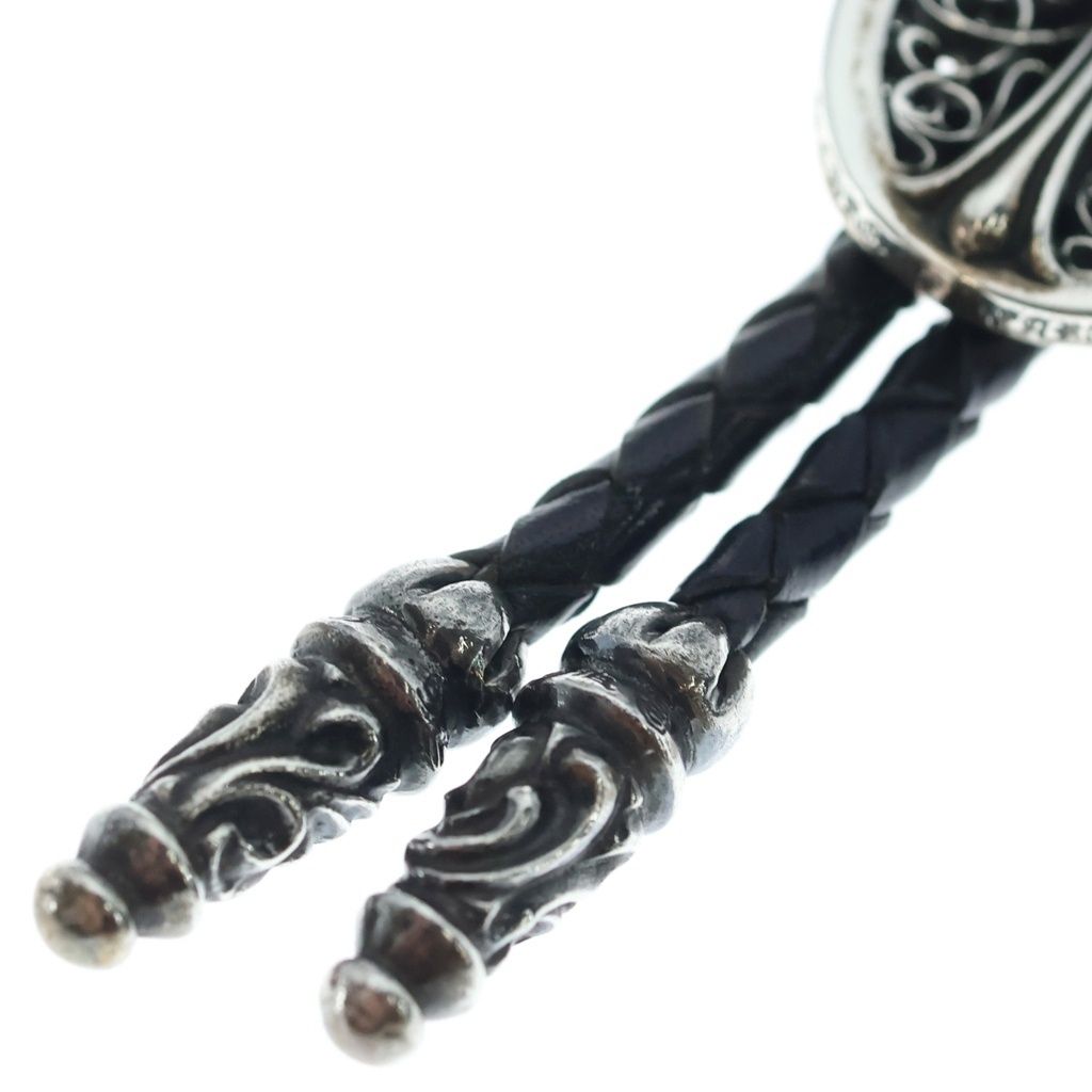 Chrome Hearts Bolotie Ovaltiny Tiny Classic Oval Cross Loop Tie Silver Black — view 5