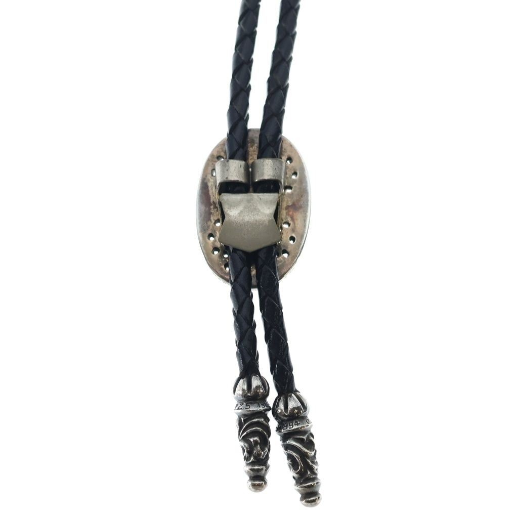Chrome Hearts Bolotie Ovaltiny Tiny Classic Oval Cross Loop Tie Silver Black — view 3
