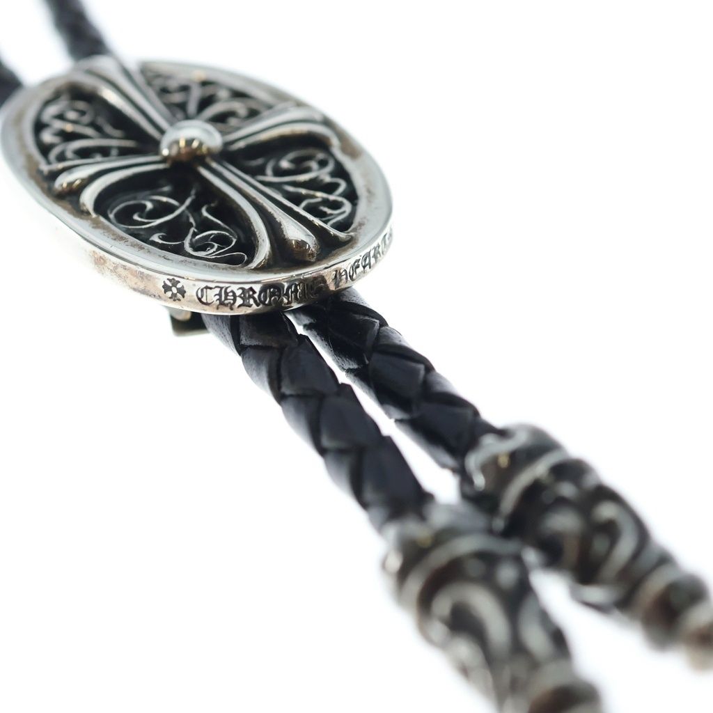 Chrome Hearts Bolotie Ovaltiny Tiny Classic Oval Cross Loop Tie Silver Black — view 6