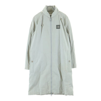 Chanel Sports Line Coco Buttons Long Zip Coat Light Gray 38