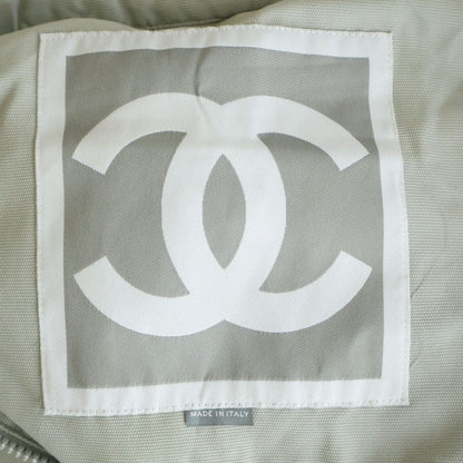 Chanel Sports Line Coco Buttons Long Zip Coat Light Gray 38 — view 7
