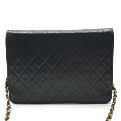 Chanel CC Logo Quilted Push Lock Lambskin Chain Shoulder Bag Black — view 3
