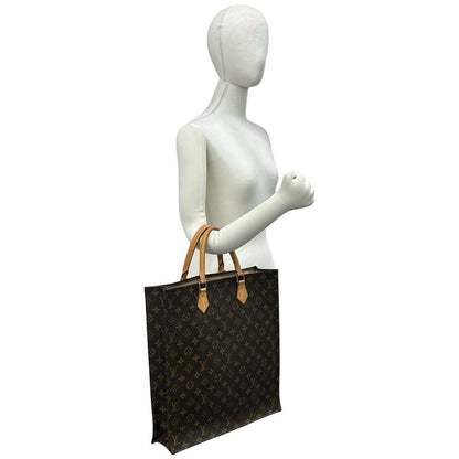 Louis Vuitton Sac Plat Monogram Leather Tote Bag Business Brown — view 2