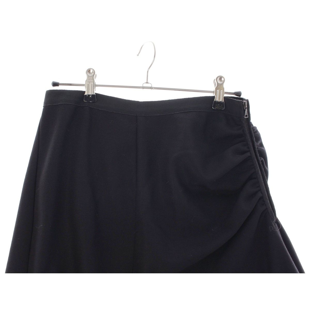 Prada Archive Asymmetric Gathered Design Skirt Black 42 — view 3