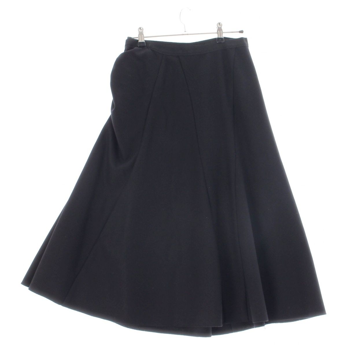 Prada Archive Asymmetric Gathered Design Skirt Black 42 — view 2