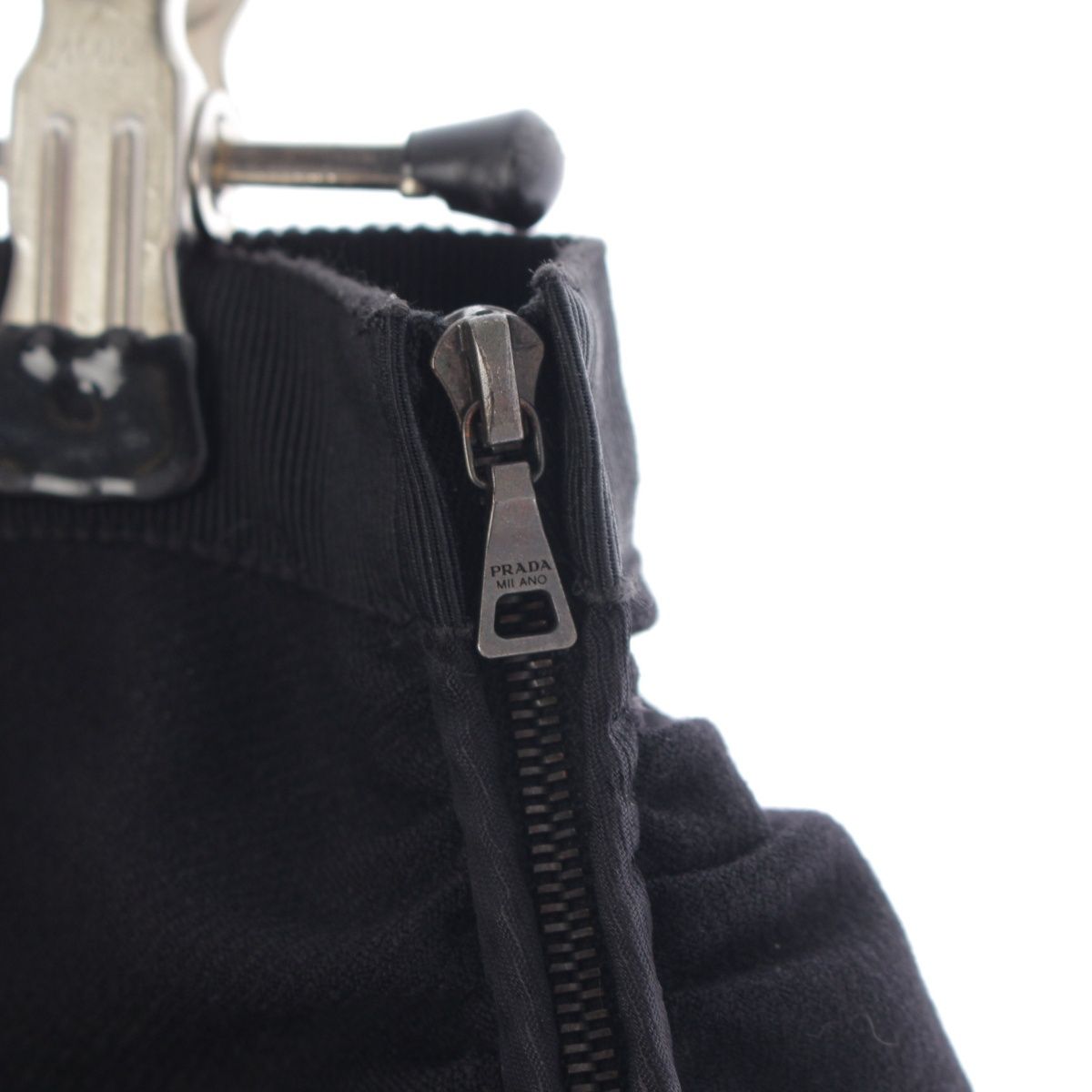 Prada Archive Asymmetric Gathered Design Skirt Black 42 — view 4